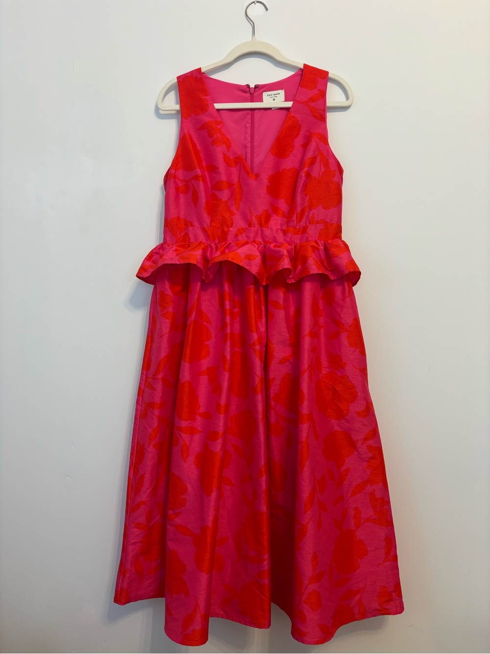 Kate Spade x Target Pink & Red Floral Peplum Dress